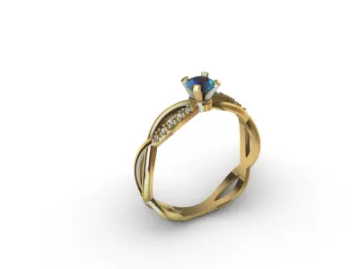 Anillo solitario para dama-mujer -v- 3D print model