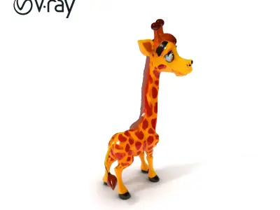 Cartoon Giraffe Model Pack for Animations and Games Low-poly 3D model