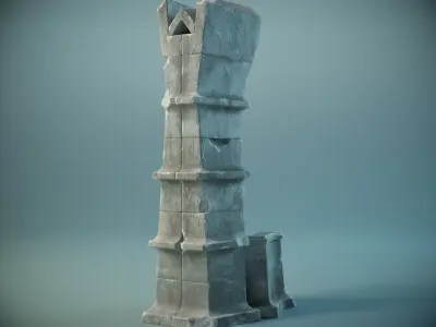 Ancient Stone Throne PBR Game Ready Low-poly 3D model