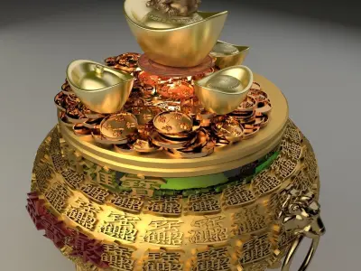 Chinese Gold Ingot  3D model