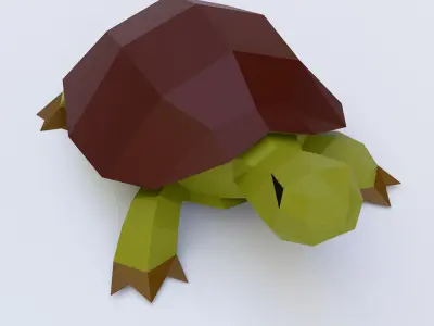 Turtle toon 3d model  Low-poly 3D model
