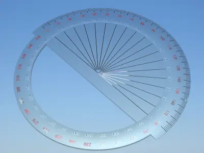 Circle Angle Ruler 3D Drawing Model 3D print model