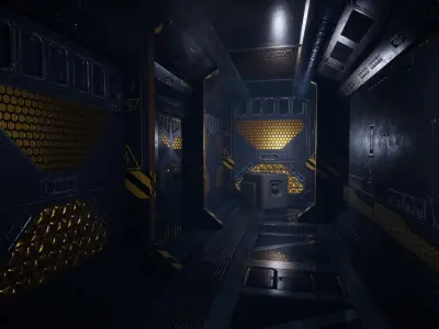 Modular Sci-Fi Environment Low-poly Kitbash  Low-poly 3D model