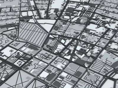 Yale University Buildings and Road Network 3D model