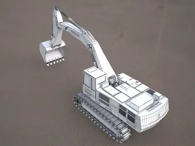  volvo excavator backhoe 3d model 3D model