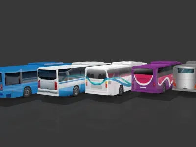 Lowpoly Bus - Buses Low-poly 3D model