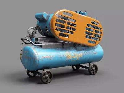 Old compressor Low-poly 3D model