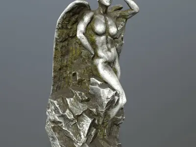 woman statue 1 Low-poly 3D model