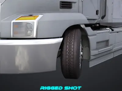 Generic Heavy Truck Chassis 05 Grey Interior All PBR Textures Low-poly 3D model