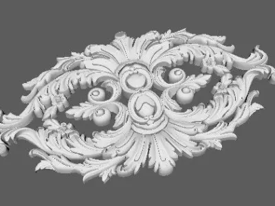 Central decor ornament for furniture 3D model 843