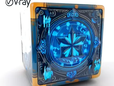 Ornate Mystical Cube Model Pack Low-poly 3D model