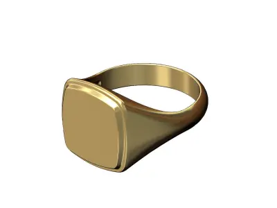 Engravable Stepped Square signet ring 3D print model