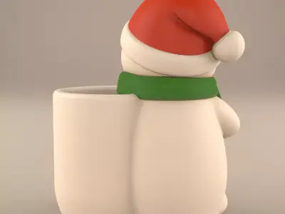 Christmas Snowman Planter and Candy Dish STL 3D print model