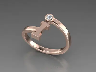 Jewelry Alphabet Ring I 3D print model