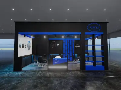 7x4 Exhibition Stand Design 3D model