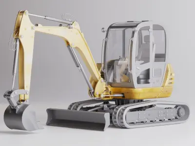 Realistic Compact Track Excavator byTerlan125 High Quality 3D model