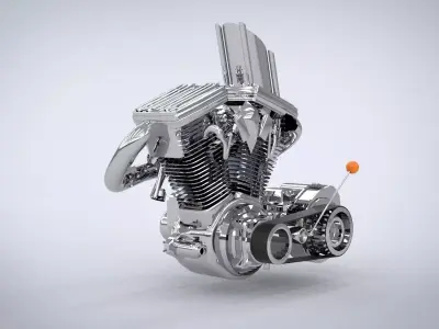 Motorcycle engine 3D model
