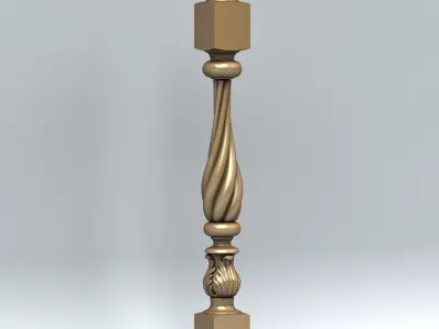 Newel post 002 3D model