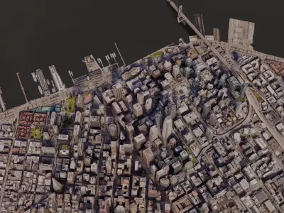 SanFrancisco-City-Skyline san francisco city map Free low-poly 3D model