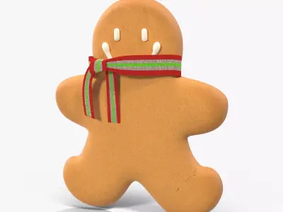 Gingerbread Cookie 5 Low-poly 3D model