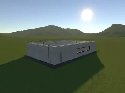 Modern Low Poly Military Building Pack - 3 Buildings Low-poly 3D model