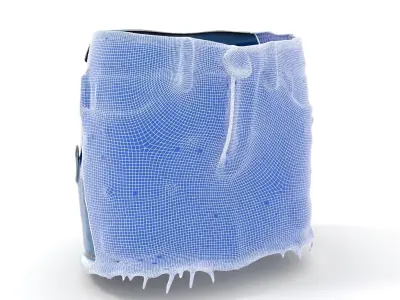 Denim Skirt with Frayed Hem and Studs Model Pack Low-poly 3D model