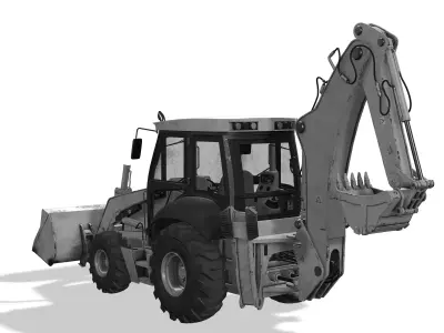 Backhoe Low-poly 3D model