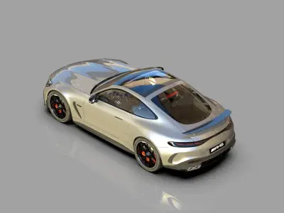 Mercedes Benz AMG GT 2024 HQ interior 3D model