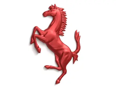 Ferrari horse logo 01 3D print model