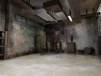 The old  Horror Room 8 Low-poly 3D model