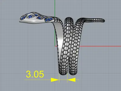 Snake Ring 17 18 and 19 3D print model