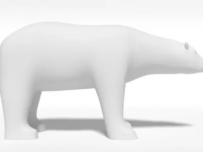 Cartoon Polar Bear 3D model