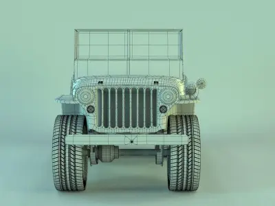 1945 Willys MB Jeep model 3D model