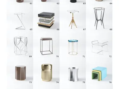 Side Tables Pack - 100 Models Low-poly 3D model