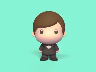 Cute Bride and Groom Topper 3D print model