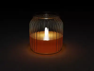 Candle in Glass 3D model
