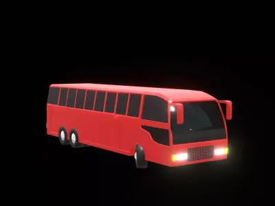 Realistic Bus 3D Model for Game Development Animation Projects Low-poly 3D model