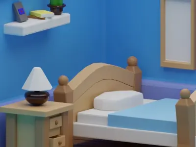 FREE ROOM WITH GOOD Design Free low-poly 3D model