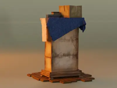 Library - bookshelf 3D model