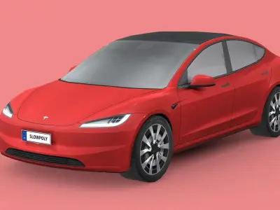 Tesla Model 3 2024 Low-poly 3D model