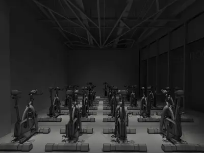  Spinning Bike room 3D model