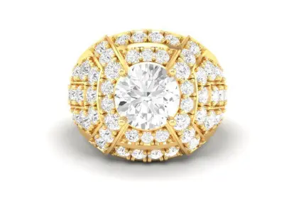 Luxury Men Diamond Ring Jewelry Design  160 3D print model