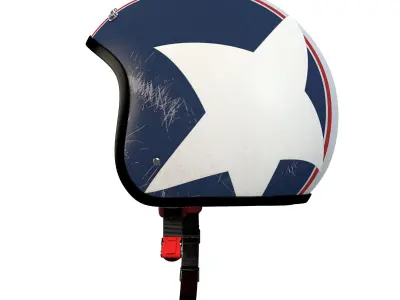 Helmet motorcycle with stars and stripes 3D model
