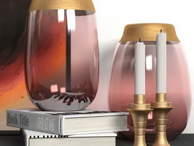 Glass vase decor 02 3D model