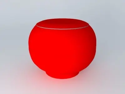 red bowl Chinese pot pot pot Free 3D model