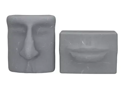 Geometric Face Sculptures Low-poly 3D model