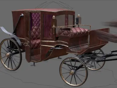 Carriage with Horses 3D model