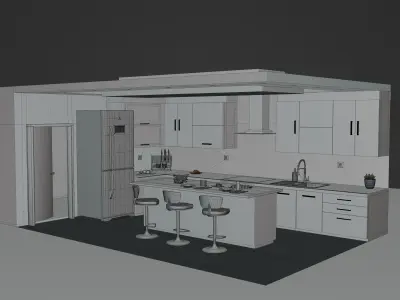 Modern Luxury Kitchen Interior Limited Time Launch Price 3D model