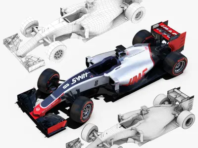 Haas VF16 car Low-poly 3D model