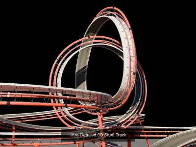 4 Ultra-Detailed 3D Stunt Tracks 3D Model Pack
